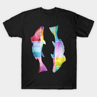 Geometric Pastel Rainbow Fish T-Shirt